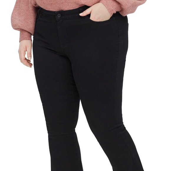 Vero Moda Black Curve Peach Flare Plus Size Jeans 16W NWT - Picture 1 of 10